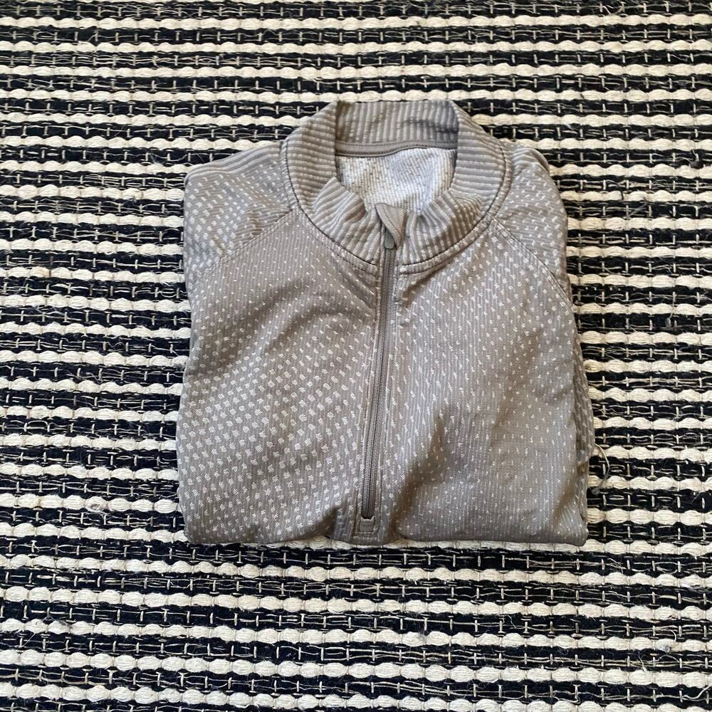 🌿Lululemon Womens Cropped Quarter Zip Gray Long Sleeve Pullover READ